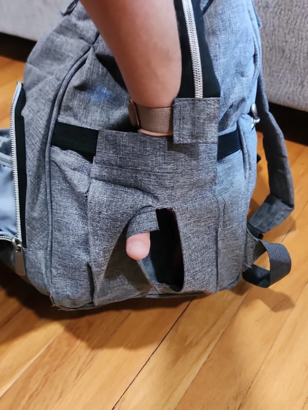 KeaBabies Original Diaper Bag Backpack - Classic Gray
